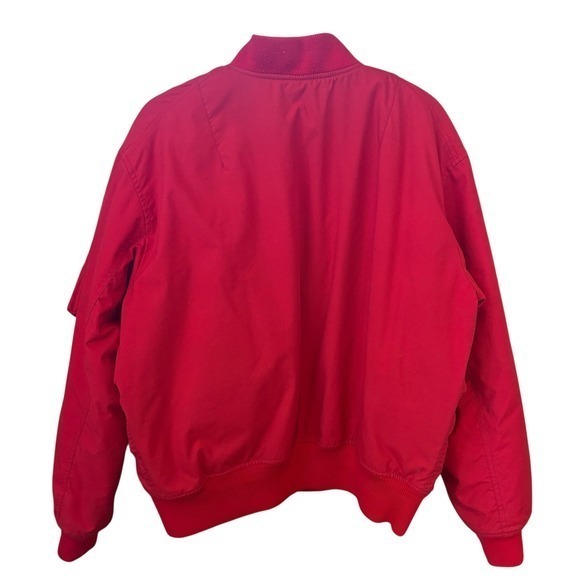 Polo Ralph Lauren VINTAGE MA-1 Red Bomber Jacket Zip Up Mens Size L Outerwear - Picture 4 of 13
